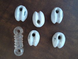 7YY13 5 Pack Ceramic Insulators From Japan: 1-1/2&quot; X 1-1/8&quot; X 1-1/8&quot;, Good Cond - £44.15 GBP