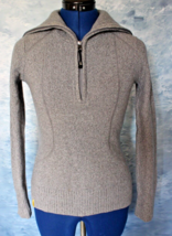 Lolë Size X-Small Women&#39;s Gray 1/4 Zip Long Sleeve Wool Blend Sweater - £11.76 GBP