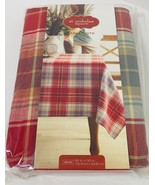 Kohl&#39;s St Nicholas Tablecloth Square  60&quot; x 120&quot; Christmas Plaid NEW Sealed - $42.12