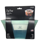 Zip Top Large Dish 32 Oz Teal Silicone Reusable Container - €11,76 EUR