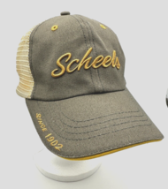 Scheels Mens Hat Strapback Mesh Back Embroidered Gray Gold NWOT Trucker Cap - $7.43