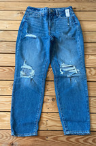 old navy NWT women’s high rise O.G. straight leg Distressed jeans Size 6 Blue D6 - £12.45 GBP