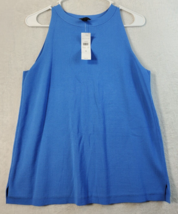 Ann Taylor Tank Top Womens Size Small Blue Knit Viscose Sleeveless Round Neck - £15.11 GBP