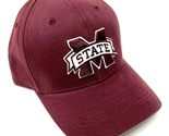 National Cap MVP Mississippi State Solid Maroon Red Bulldogs Logo Curved... - £14.50 GBP