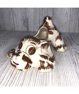 NASCO Cleve, O. Doggie Planter brown and white Playful Puppy Pottery - £7.04 GBP