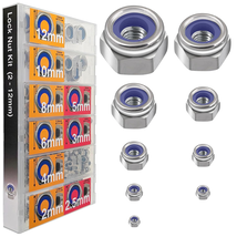 524-Pc Metric Lock Nut Assortment, Stainless Steel 304 Nylock Nuts - €24,35 EUR
