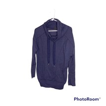 Zella Size XS Shirt Gray Blue Athletic Long Sleeve Top Cowl Neck Thumbholes - $16.79