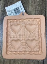 Amaco Cotton Press Mold Cookie Art Press Terra-Cotta Quilted Hearts - $11.99