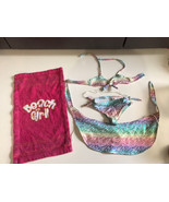 Build A Bear Workshop BABW Rainbow Bikini 3-pc Swim Suit Wrap &amp; Beach To... - $17.77