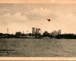 Vtg Postcard 1921 Detroit River &amp; Detroit Michigan From Ontario Canada H... - £8.53 GBP