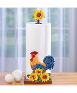Country Rooster and Sunflowers Paper Towel Holder Stand Kitchen Table Ho... - $40.30 CAD