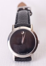 MOVADO Museum Classic Luxury Watch for Women Silver w/ Black lizard leather band - £128.25 GBP