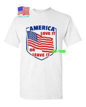 America Love It Or Leave It T Shirt Vintage Americana Retro Patriot Patriotic - £11.78 GBP+