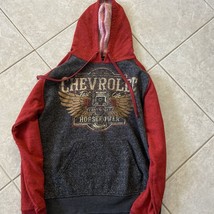 GM Chevrolet Red Gray Wings Horse Power Car Hoodie Sweatshirt Mens Sz M ... - $17.82