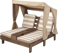 Kidkraft Wooden Outdoor Double Chaise Lounge With Cup Holders, Patio Fur... - £132.16 GBP