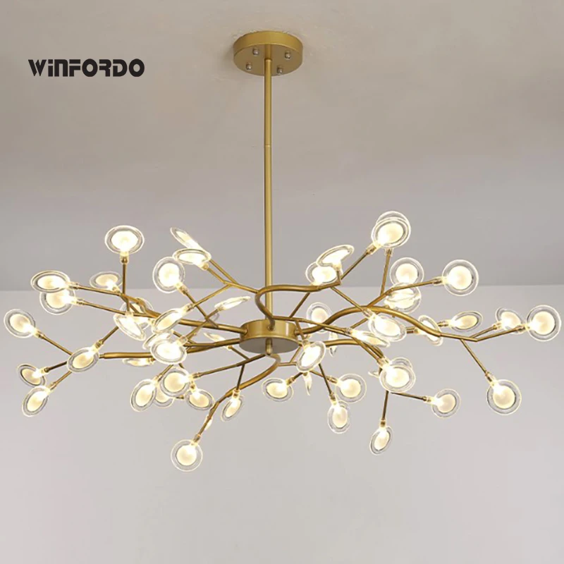2024 Modern Firefly LED Chandelier Light Tree Branch Pendant Lamp Decorative - £116.22 GBP+