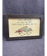 Primitives by Kathy Bless this House hand Stitched Lisa Johnson 7 3/4”x ... - $18.81