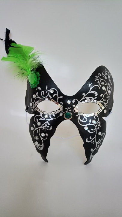 Half face Mask - Hand Painted Butterfly Half Face Mask - Party Ball Prom Costume - $15.14