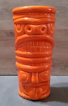 Ceramic Orange Large Tiki Warrior Cup 7.75&#39;&#39; Drinking Glass Barware - £18.11 GBP