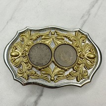 Vintage 1900 Double Liberty Head V Nickel Coin Western Belt Buckle - £31.74 GBP