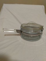 Vintage Pyrex Glass Flameware Sauce Pan Pot W/ Locking Lid  6323B 1.5 Quart - £35.58 GBP