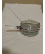 Vintage Pyrex Glass Flameware Sauce Pan Pot W/ Locking Lid  6323B 1.5 Quart - £35.58 GBP