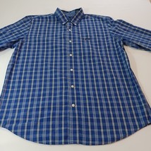 Chaps Men's Blue & Yellow Cotton Check Button-Down Collar Shirt Long Sleeve L image 10