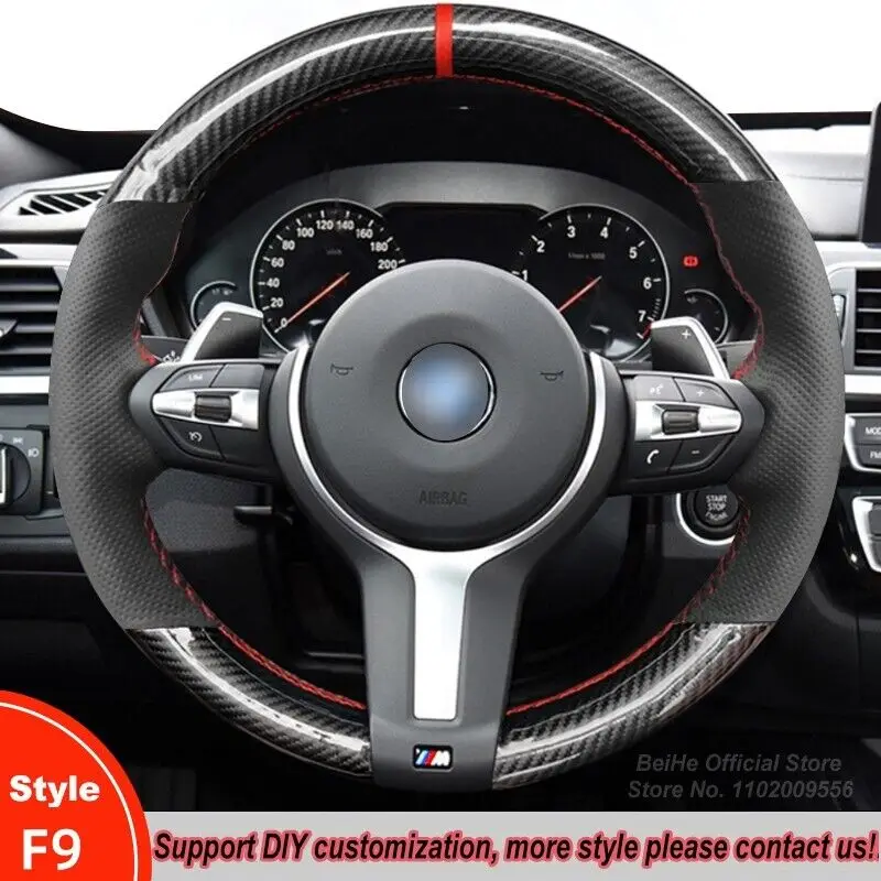 DIY Hand-stitched  Durable Carbon Fiber Steering Wheel Cover For BMW M S... - $49.64
