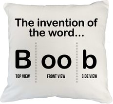 Make Your Mark Design The Boob Word. Funny and Smart White Pillow Cover for Men, - £19.73 GBP+