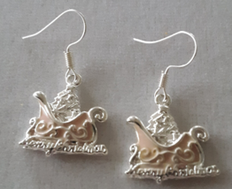 Merry Christmas Sleigh Earrings - £2.61 GBP