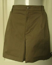 Gloria Vanderbilt Pleated Shorts Size 24W Cotton Blend Hazelnut - £13.21 GBP