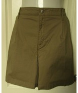 Gloria Vanderbilt Pleated Shorts Size 24W Cotton Blend Hazelnut - £13.39 GBP