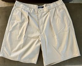 Vintage Polo Ralph Lauren Chino Shorts Mens 38 Beige Pleated 9.5” Inseam... - $11.99