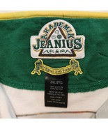 Akademik Jeanius Polo Shirt Men&#39;s Size 2XL White &amp; Green Stripe Short Sl... - $13.00