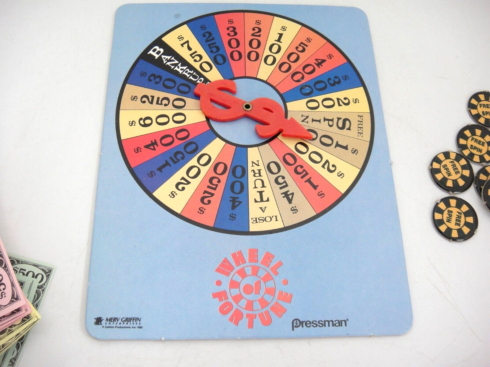 Wheel of Fortune Instruction Book Spinner Money Tokens Replacement Parts 1987 - £7.35 GBP