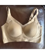 Soft Comfortable Breathable Ribbed Bra with Light Padding Nude Beige Siz... - $247.51 MXN