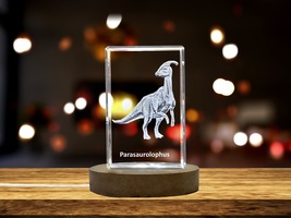 LED Base included |Parasaurolophus Dinosaur 3D Engraved Crystal 3D Engraved - £31.69 GBP+