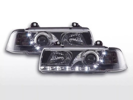 FK LED Headlights Angel Eyes Halo Ring BMW 3-series E36 Berlina 92-98 Chrome LHD - £264.64 GBP