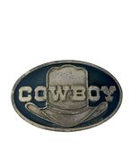 Vintage 1978 Captain Hawks Sky Patrol Cowboy Belt Buckle Blue Enamel Wes... - $28.80