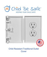 Child Be Safe Child and Pet Proof WHITE Wall Outlet Safety Cover Guard, Single - $12.82