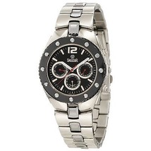 NEW Swistar 5655-M Mens Analog Swiss Quartz Day Date Black Bezel Silver SS Watch - £146.36 GBP