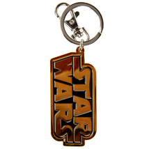 Star Wars Title Text Logo Pewter Keychain Gold - £10.16 GBP