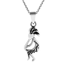 Southwestern Native American Kokopelli Figure Sterling Silver Necklace - £22.85 GBP