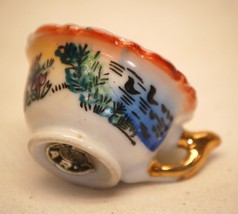 Palmar Porcelain Mini Teacup Gold Trim Landscape Scene Scalloped Edge Japan - $9.89