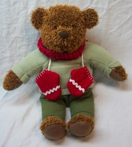 Hallmark Holiday Teddy Red Mittens Teddy Bear 13&quot; Plush Stuffed Animal Toy - £15.46 GBP