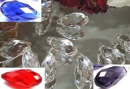 Crystal Teardrop Prism 10X20MM (.4x.8&quot;) Colors5pc Feng Shui Hanging Sun ... - $3.99
