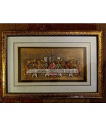 Vintage  The Last Supper in Metal Relief  3D  16&quot; X 24&quot; Repousse Christi... - $22.00