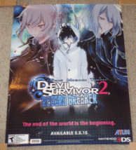 Shin Megami Tensei Devil Survivor 2 Promotional Poster for Nintendo 3DS Game - £15.94 GBP