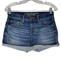American Eagle Blue Denim Cuffed 3.5&quot; Shorts Size 4 Women’s - €13,22 EUR