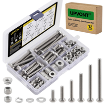 304 Stainless Steel Hex Bolts and Nuts Assortment Kit, 1/4&quot;-20 UNC - $33.53